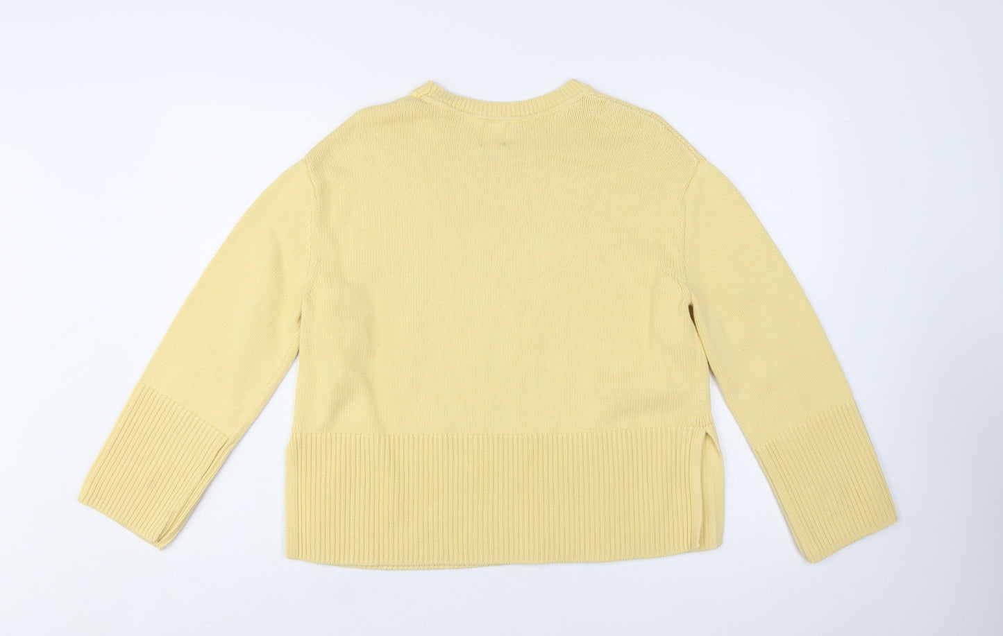 GAP Women's Yellow Cotton Crew Neck Pullover Jumper XS