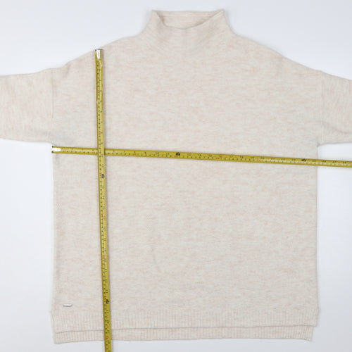 Joules Women Beige Mock Neck Long Sleeve Knit Jumper Size 16