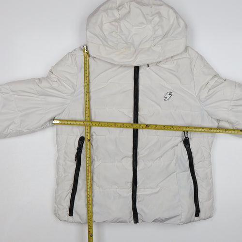 Superdry Women's White Hooded Puffer Jacket Size 14