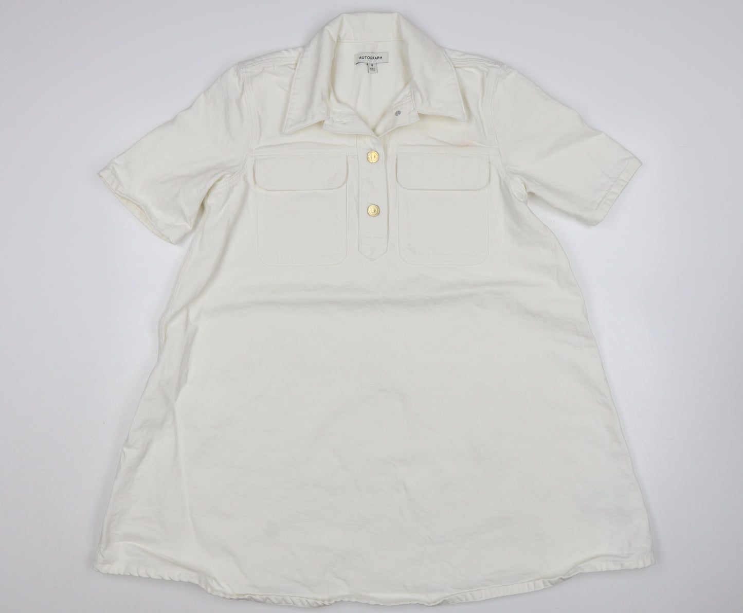 Marks and Spencer Women’s Ivory Cotton Shirt Dress Size 12