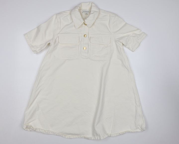 Marks and Spencer Women Ivory Short Sleeve Shirt Dress Size 10