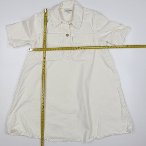 Marks and Spencer Women Ivory Short Sleeve Shirt Dress Size 10