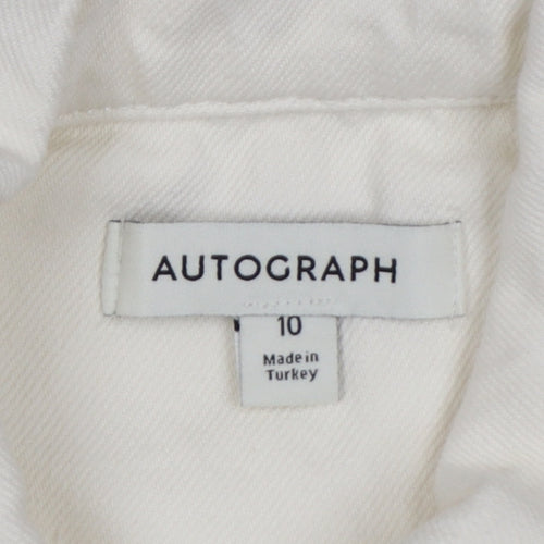 Marks and Spencer Women Ivory Short Sleeve Shirt Dress Size 10
