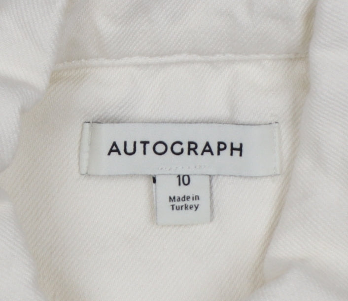 Marks and Spencer Women Ivory Short Sleeve Shirt Dress Size 10