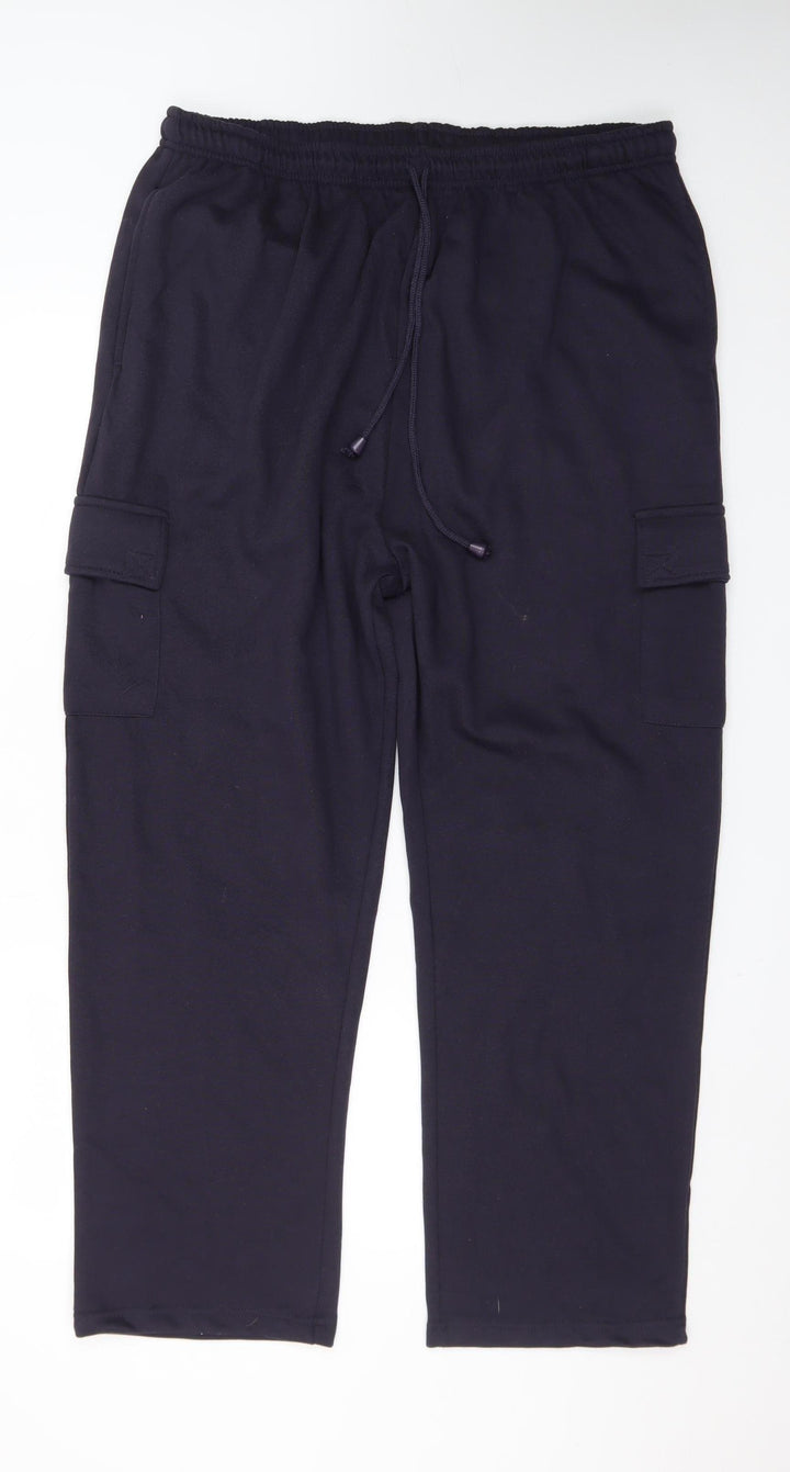 Pegasus Mens Black XL Cargo Fleece Trousers with Pockets