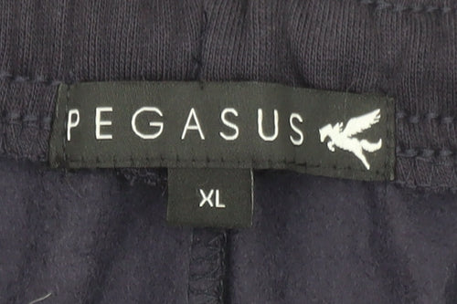 Pegasus Mens Black XL Cargo Fleece Trousers with Pockets