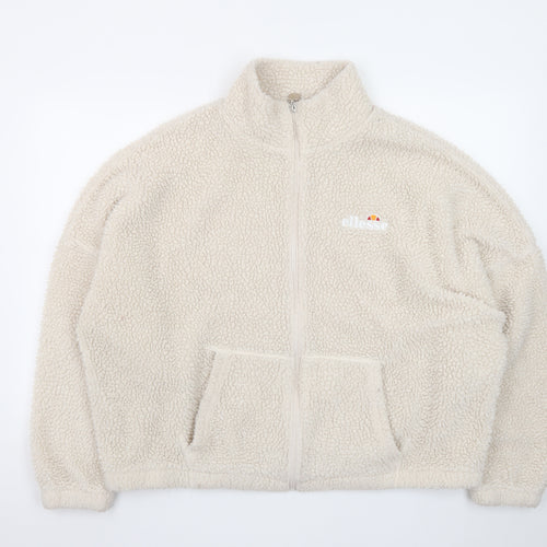 Ellesse Women's Beige Fleece Full Zip Jacket Size M