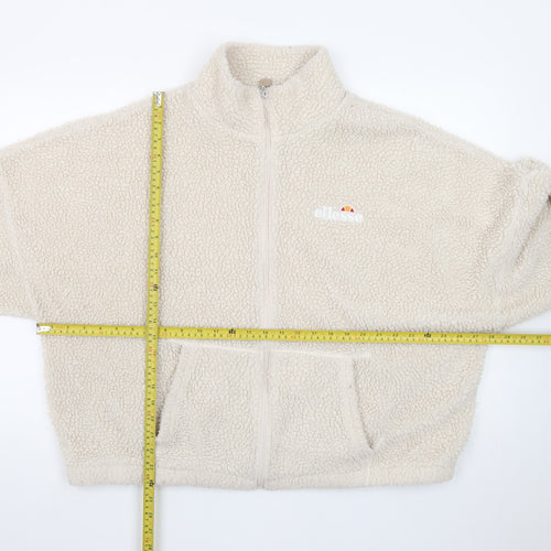Ellesse Women's Beige Fleece Full Zip Jacket Size M