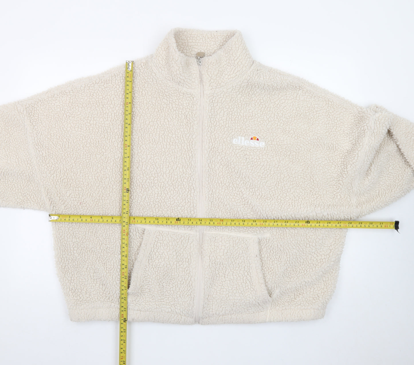 Ellesse Women's Beige Fleece Full Zip Jacket Size M