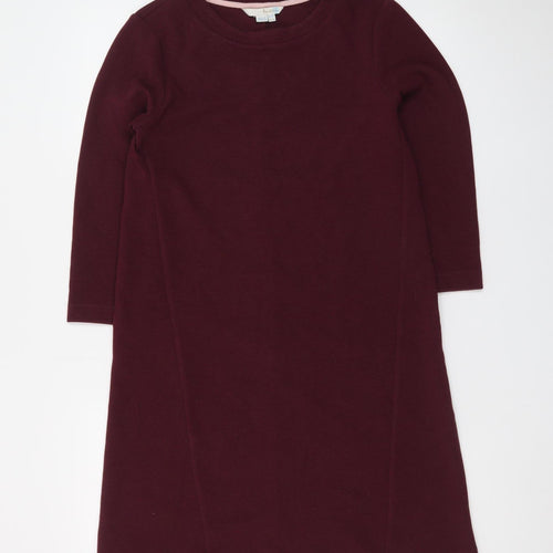 Boden Women’s Red Cotton Shift Dress Size 8 Long Sleeve