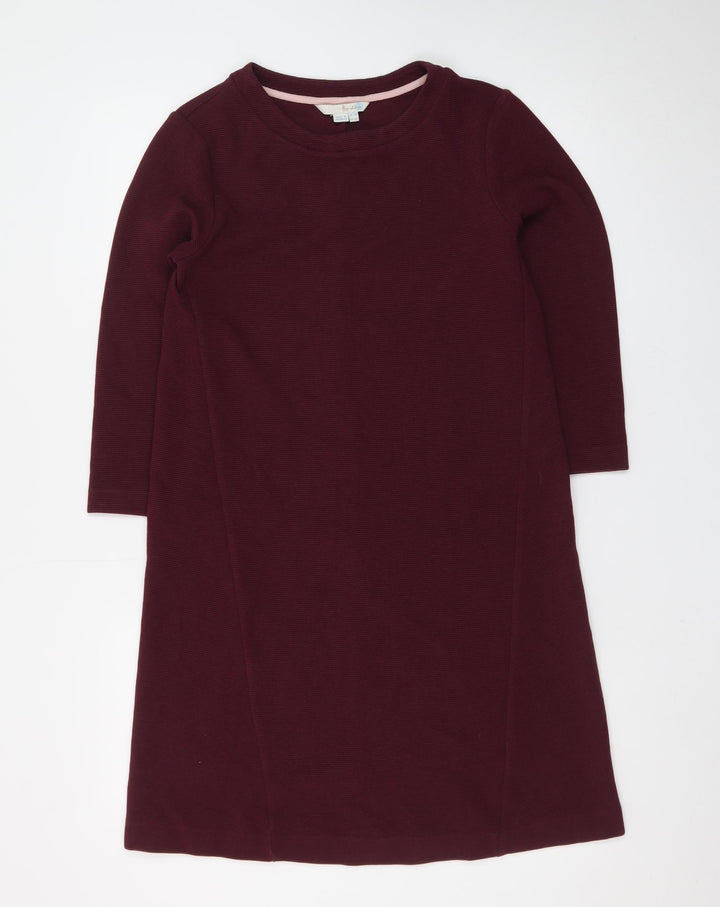 Boden Women’s Red Cotton Shift Dress Size 8 Long Sleeve