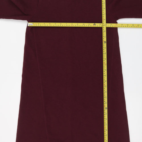 Boden Women’s Red Cotton Shift Dress Size 8 Long Sleeve