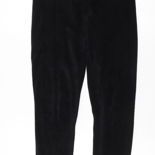 Marks and Spencer Womens Black Velvet Leggings Size 10 Slim Fit
