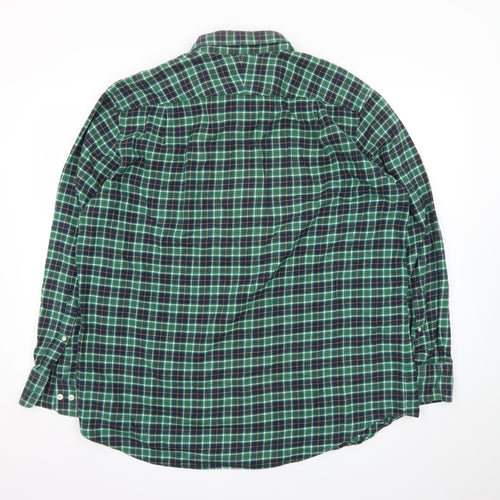 Charles Tyrwhitt Men's Green Check Brushed Cotton Classic Fit Shirt XL