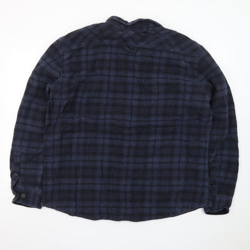 North Coast Men's Blue Check Flannel Button-Up Shirt 2XL