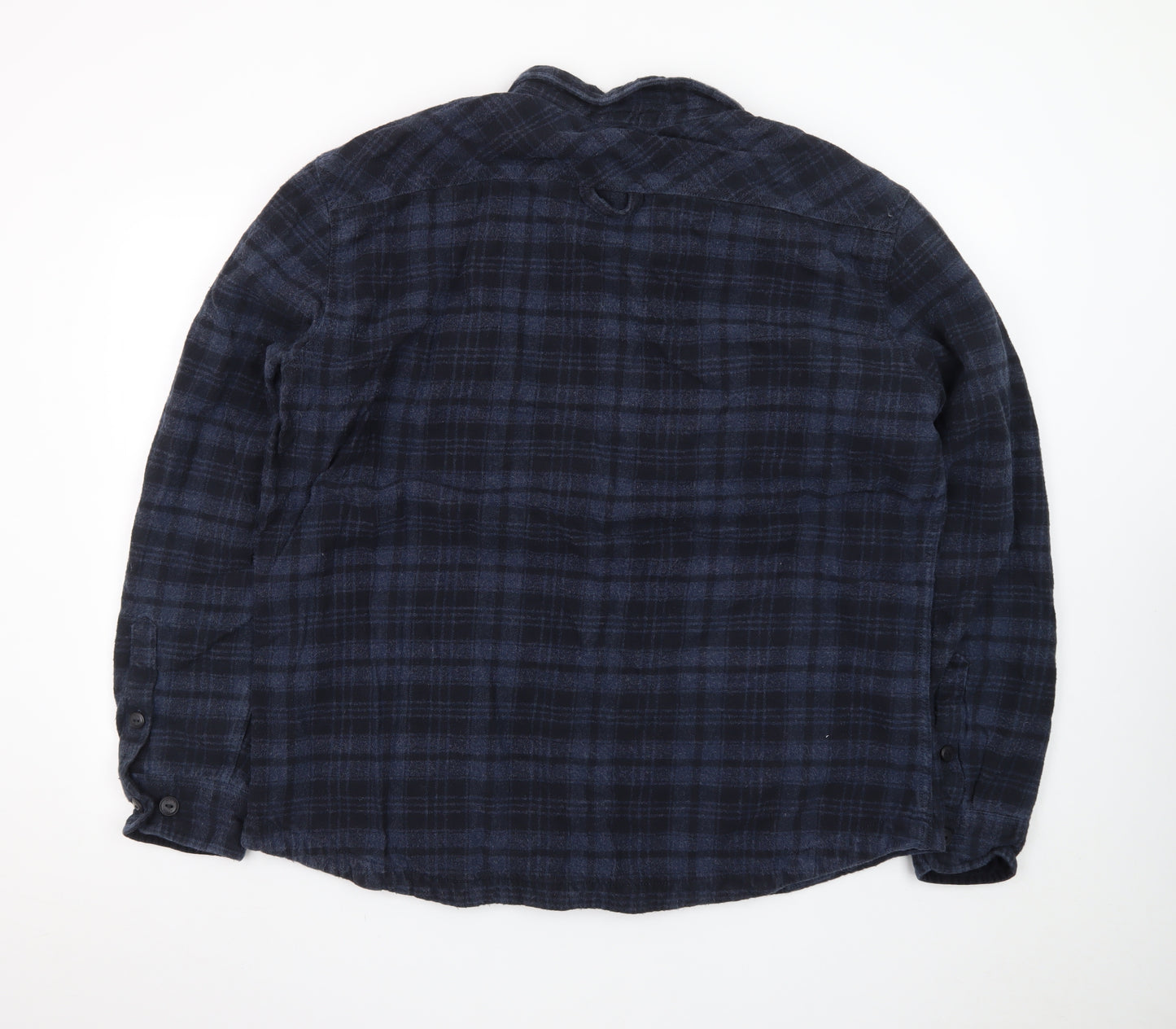 North Coast Men's Blue Check Flannel Button-Up Shirt 2XL