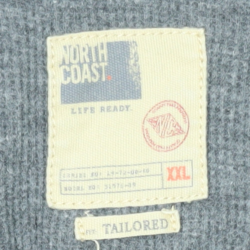 North Coast Men's Blue Check Flannel Button-Up Shirt 2XL