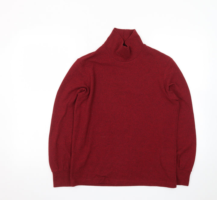 Uniqlo Women Red Wool Roll Neck Long Sleeve Knit Top M