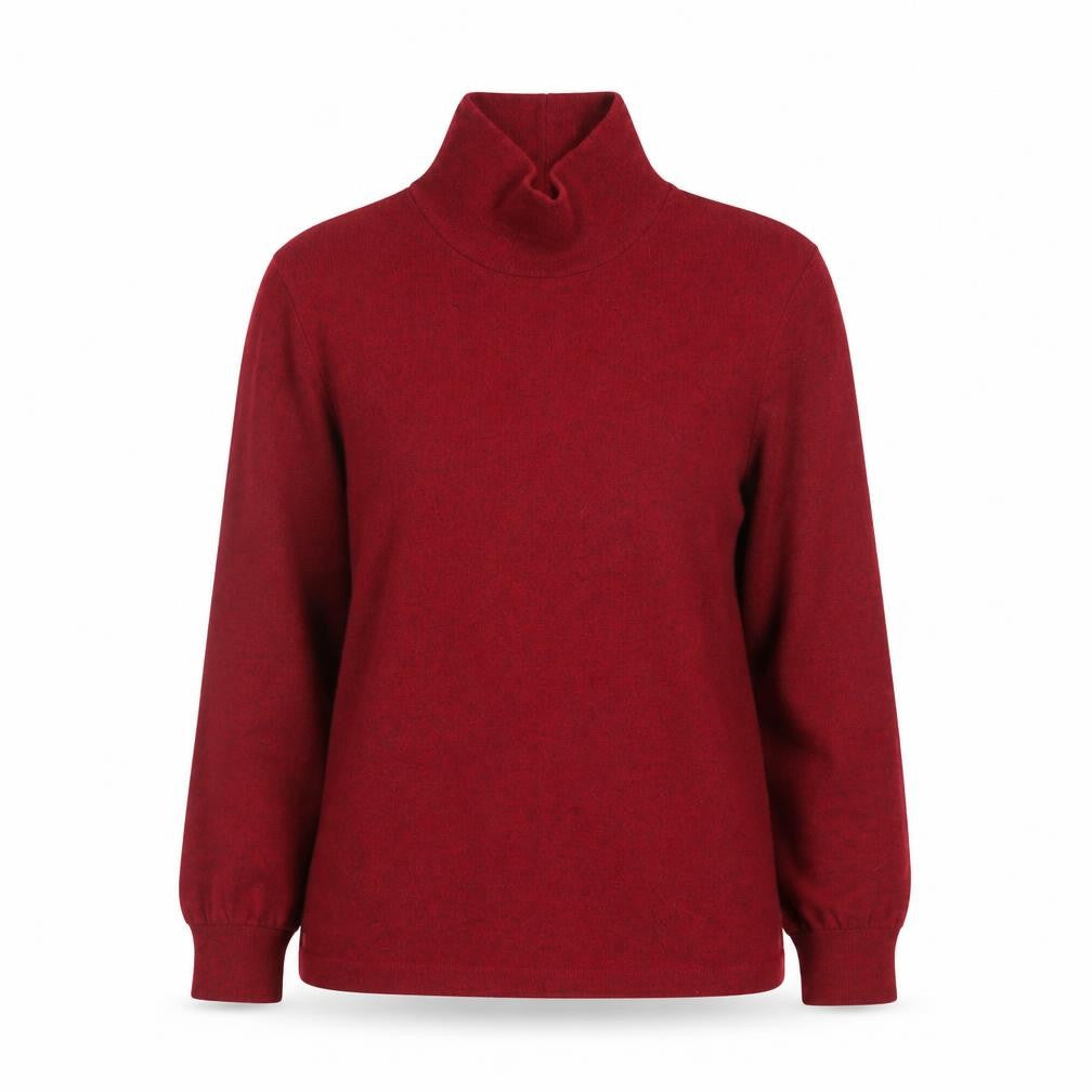 Uniqlo Women Red Wool Roll Neck Long Sleeve Knit Top M