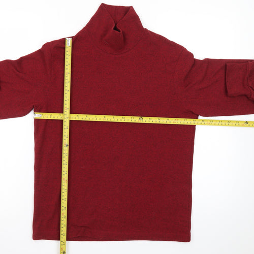 Uniqlo Women Red Wool Roll Neck Long Sleeve Knit Top M