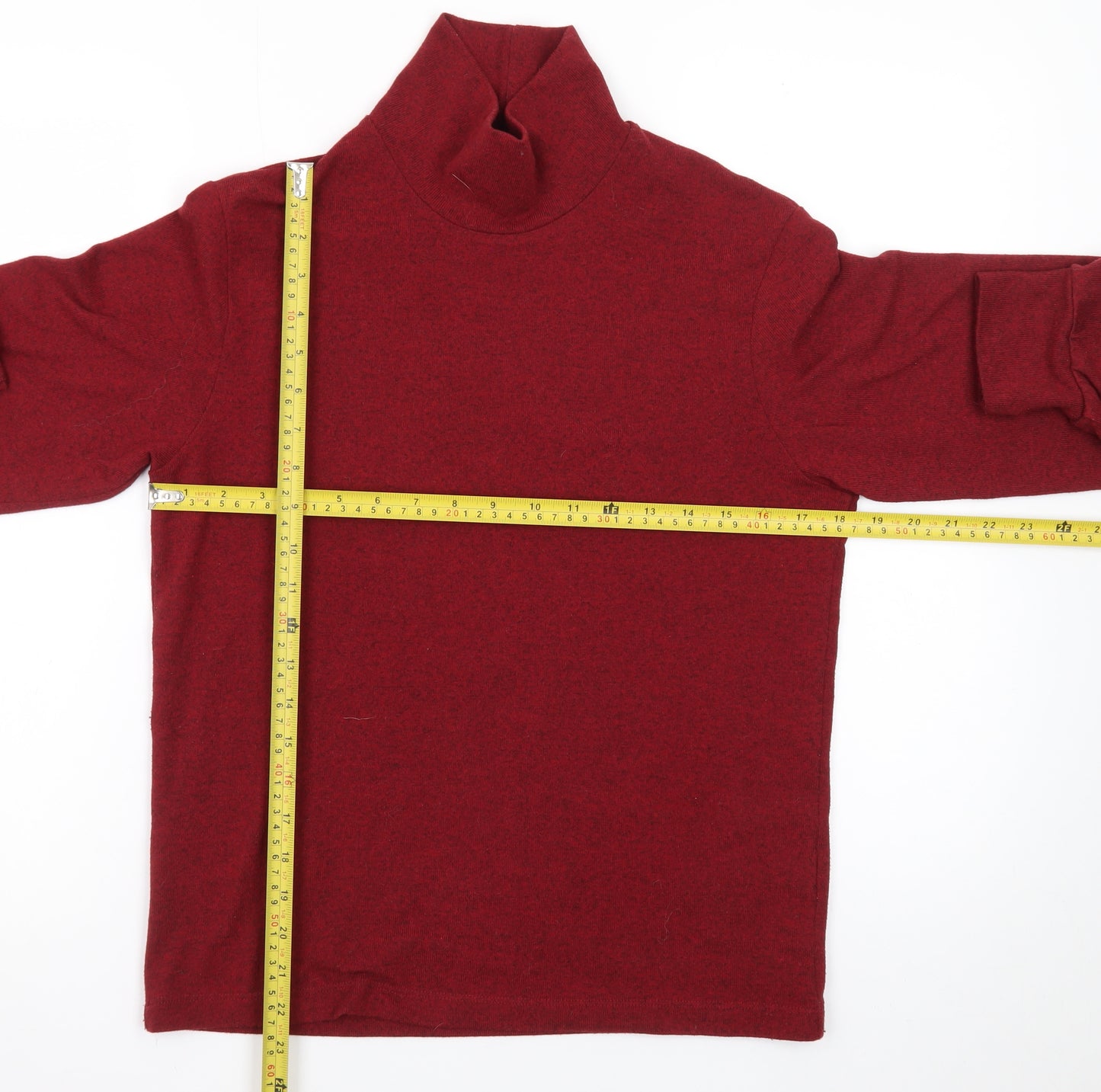 Uniqlo Women Red Wool Roll Neck Long Sleeve Knit Top M