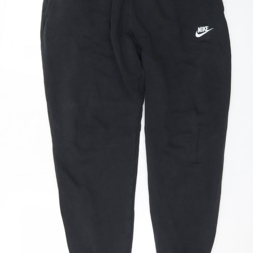 Nike Men Black Jogger Sweatpants Medium Regular Fit Fleece
