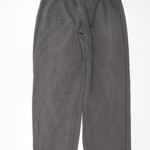 Zara Women Grey Fleece Sweatpants S Elastic Waist Comfort Fit