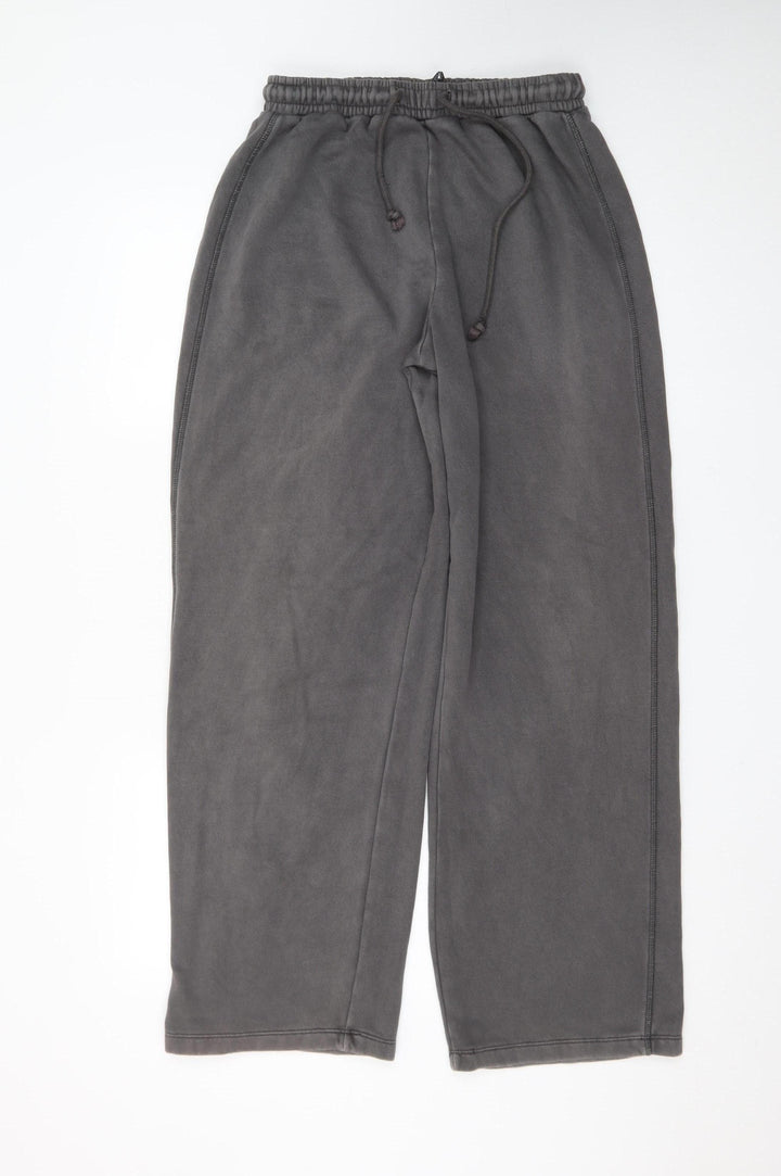 Zara Women Grey Fleece Sweatpants S Elastic Waist Comfort Fit