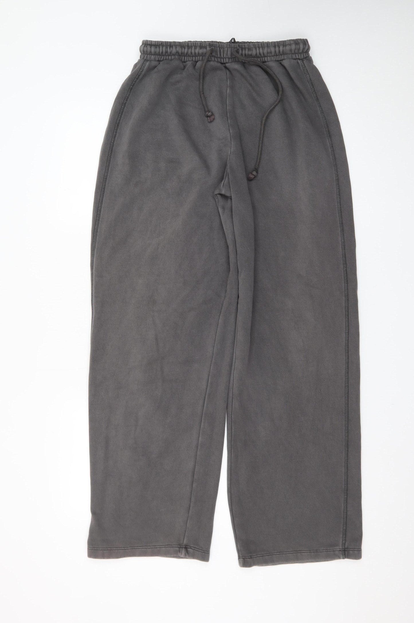 Zara Women Grey Fleece Sweatpants S Elastic Waist Comfort Fit
