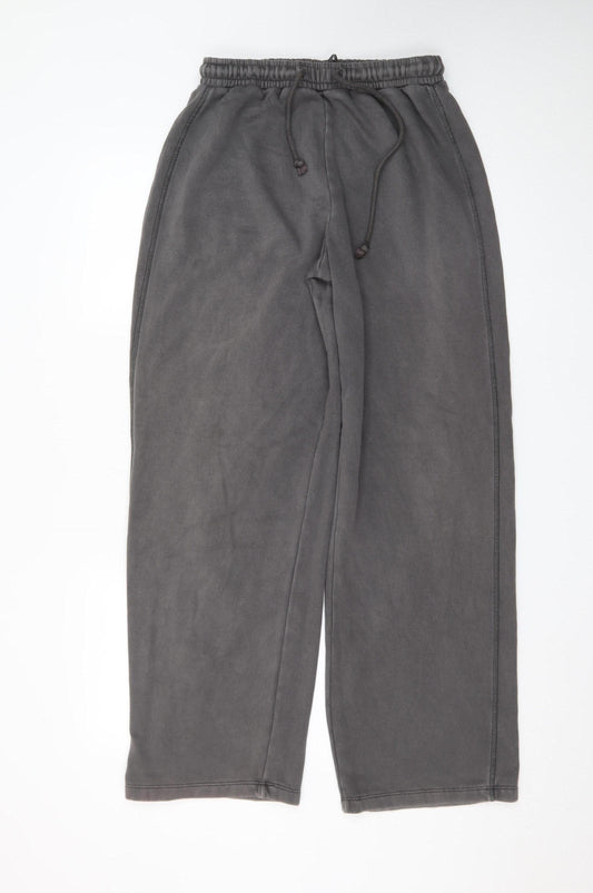 Zara Women Grey Fleece Sweatpants S Elastic Waist Comfort Fit