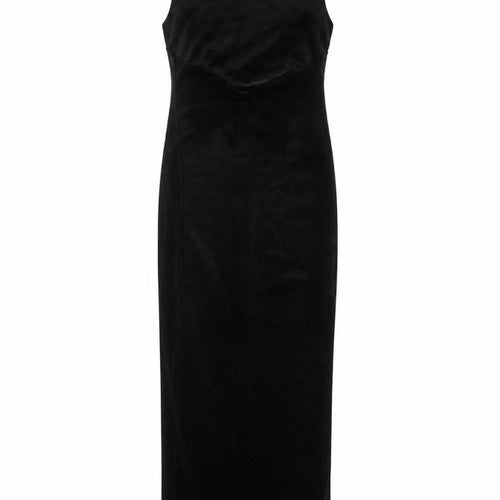 ASOS Women’s Black Velvet Sleeveless Bodycon Midi Dress UK 8