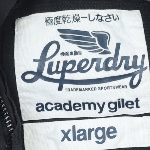 Superdry Men's Black XL Puffer Academy Gilet Waistcoat