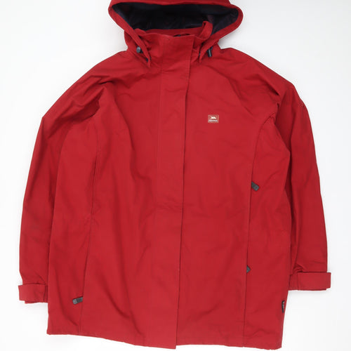 Trespass Men's Red XL Waterproof Hooded Rain Jacket