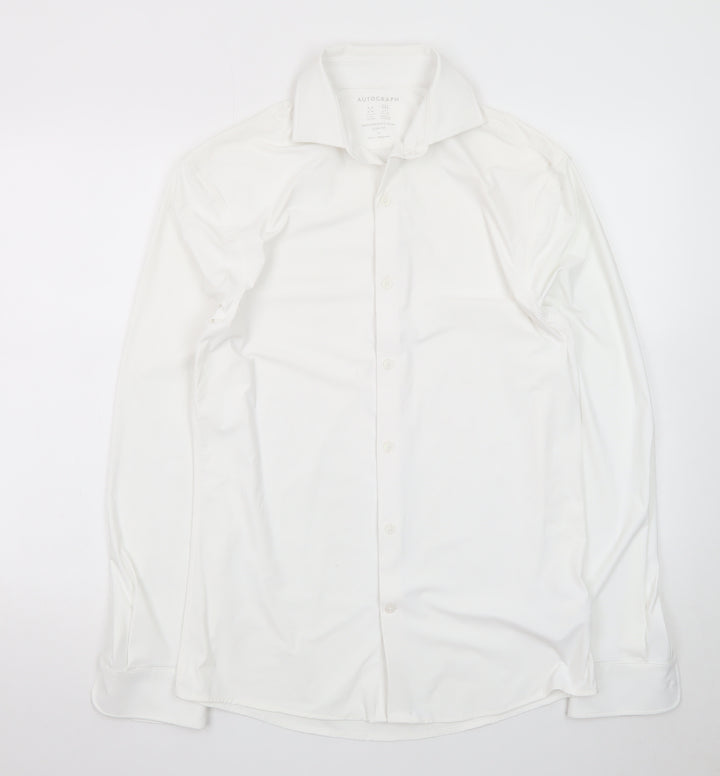 Marks and Spencer Autograph Men's White Small Long Sleeve Dress Shirt