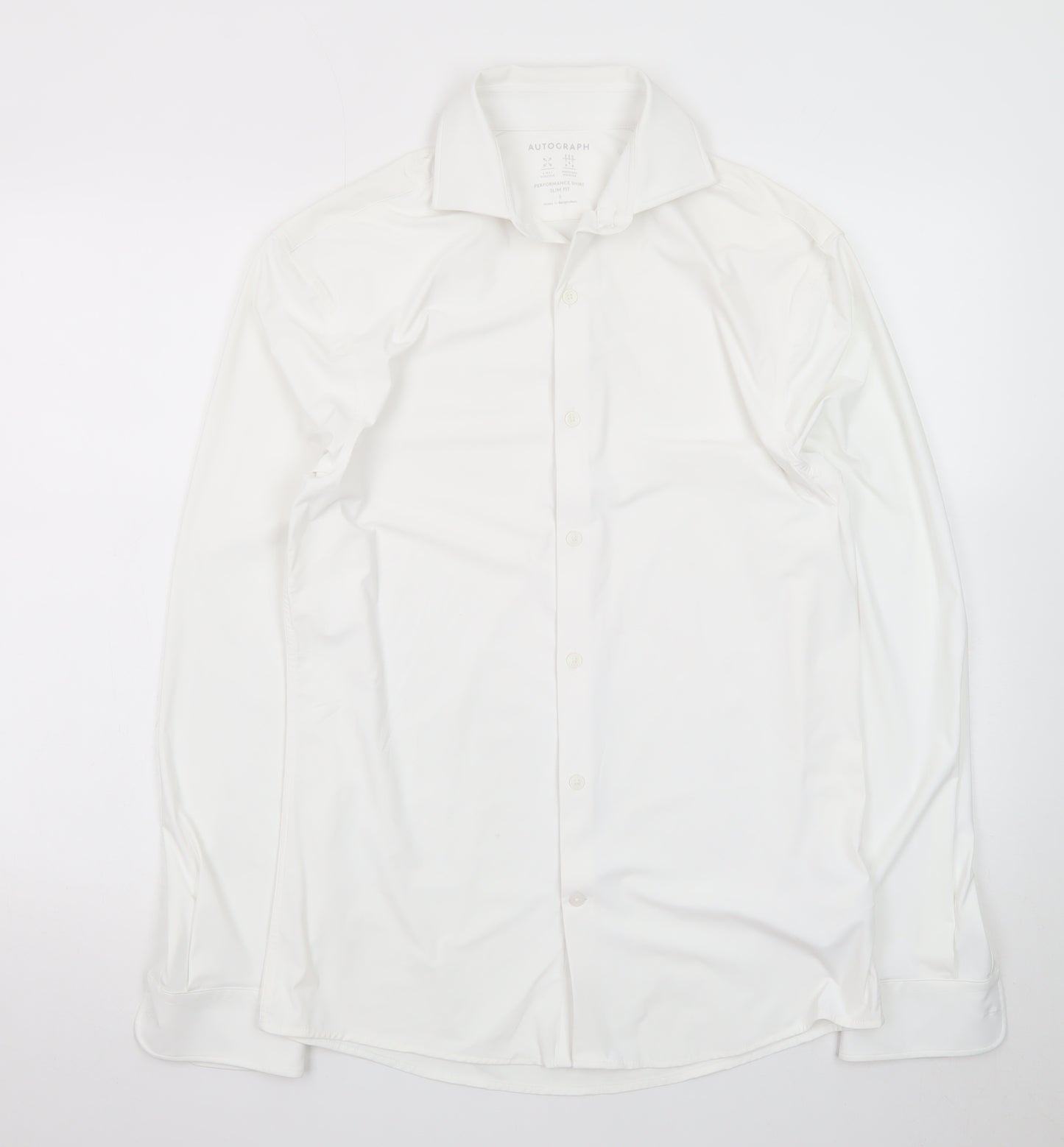 Marks and Spencer Autograph Men's White Small Long Sleeve Dress Shirt
