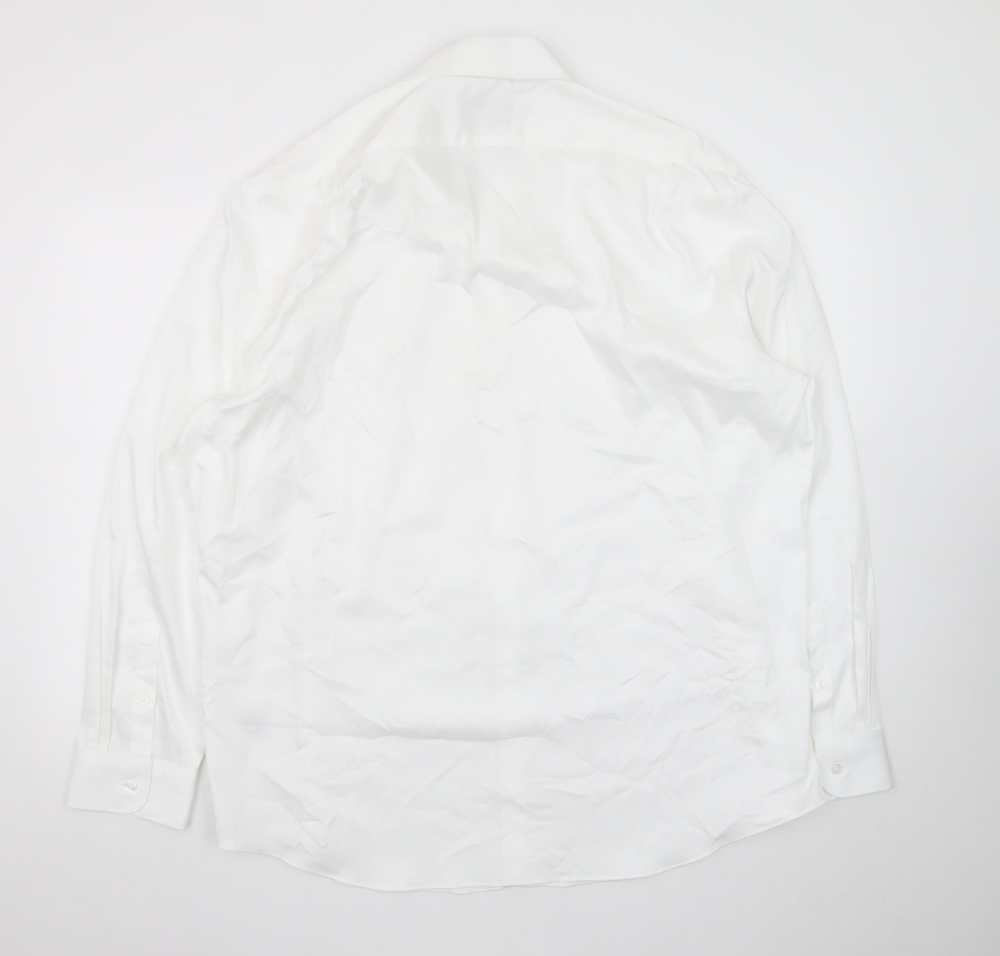 Marks and Spencer Men's White 2XL Regular Fit Cotton Long Sleeve Shirt