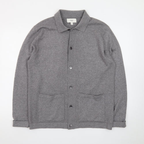 Marks and Spencer Men’s Grey Collared Button Cardigan M