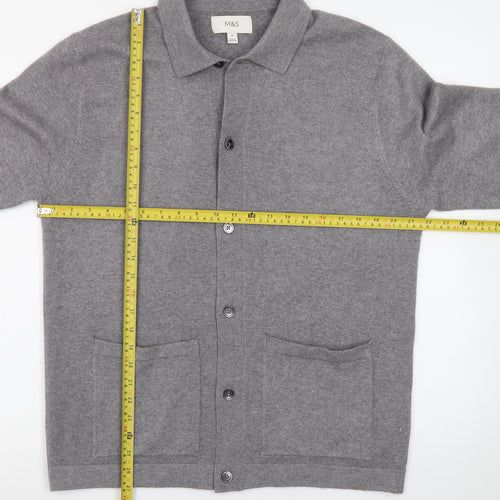 Marks and Spencer Men’s Grey Collared Button Cardigan M