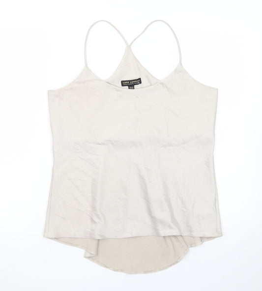 Lipsy London Women Beige Satin Camisole Top Size 14