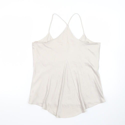 Lipsy London Women Beige Satin Camisole Top Size 14