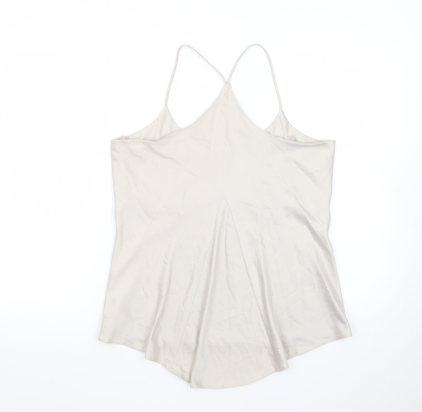 Lipsy London Women Beige Satin Camisole Top Size 14