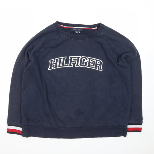 Tommy Hilfiger Men's Blue XL Pullover Sweatshirt Logo Crew Neck