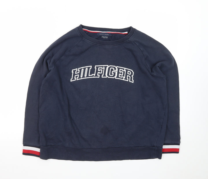 Tommy Hilfiger Men's Blue XL Pullover Sweatshirt Logo Crew Neck
