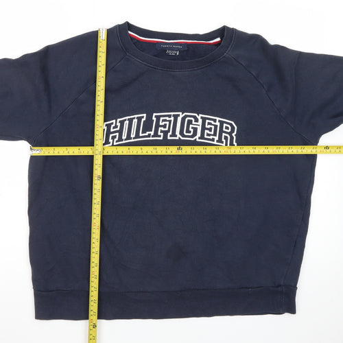 Tommy Hilfiger Men's Blue XL Pullover Sweatshirt Logo Crew Neck