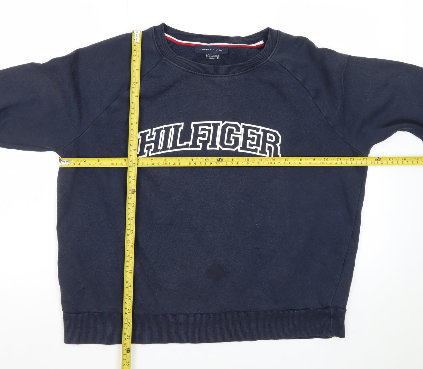 Tommy Hilfiger Men's Blue XL Pullover Sweatshirt Logo Crew Neck