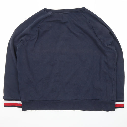 Tommy Hilfiger Men's Blue XL Pullover Sweatshirt Logo Crew Neck