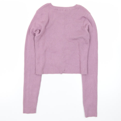 DearMyLove Women's Purple Cardigan M Slim Fit Lightweight Knit