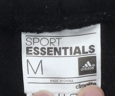 Adidas Mens Black Sport Essentials Jogger Sweatpants Medium