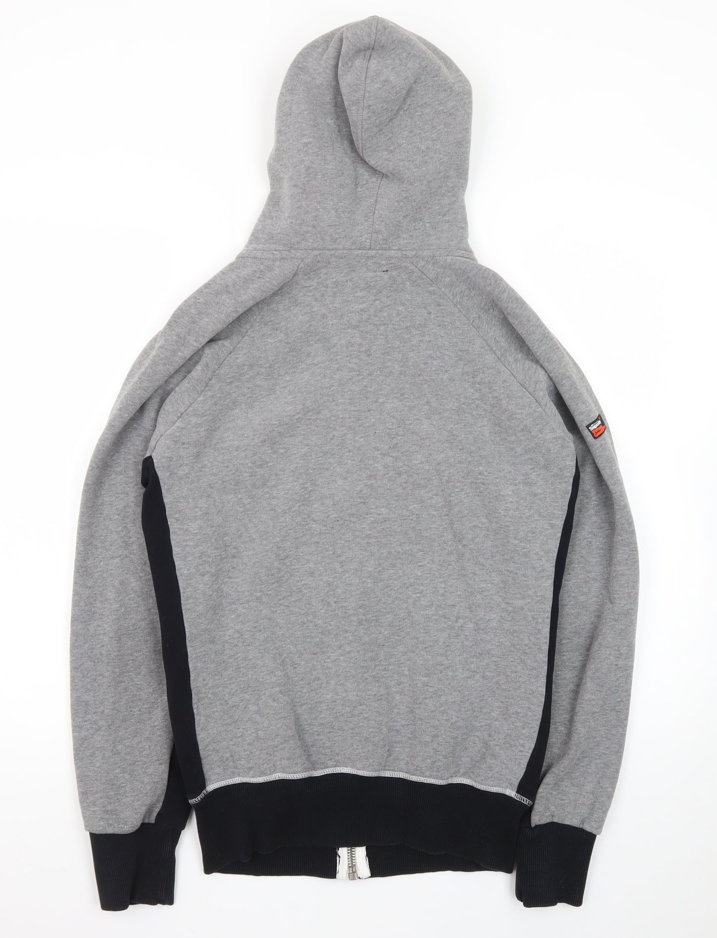 Superdry Men's Grey Full Zip Hoodie S Logo Fleece Classic Style