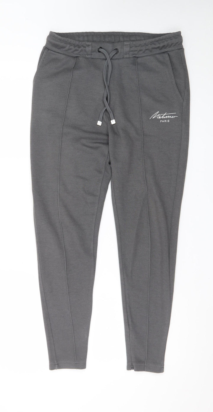Métissier Paris Men Grey Slim Fit Jogger Trousers Size S